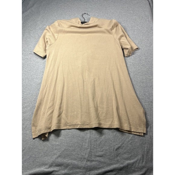 Soft Surroundings Short Sleeve Top Womens PM PETITE  Ribbed V-Neck Stretch Slit - Picture 8 of 9